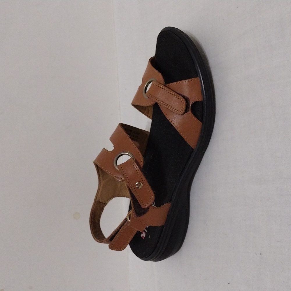 Revere Sydney Tan Leather 3-Strap Sandals Women`s US 6 Comfort Orthotic Friendly